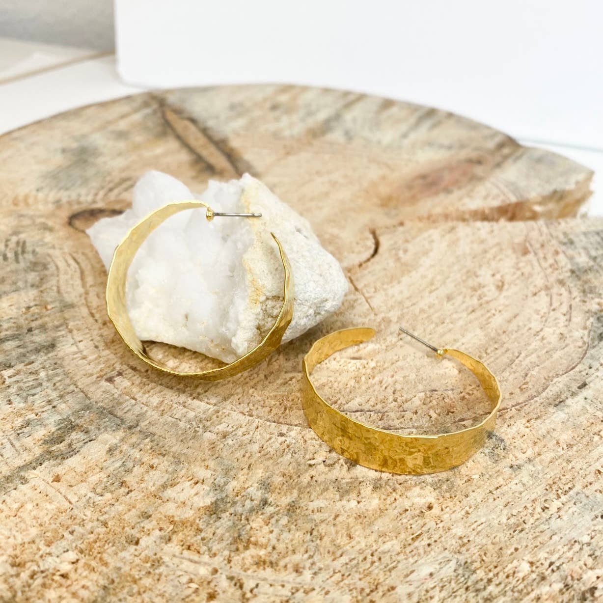 Wide Gilded Hoops