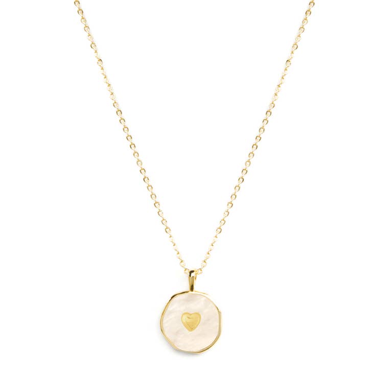 Shell with Heart Pendant Necklace