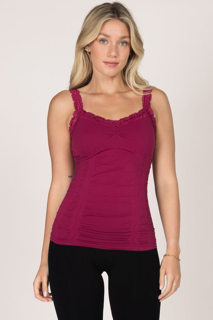 Seamless Laced Corset Cami - Assorted Colors