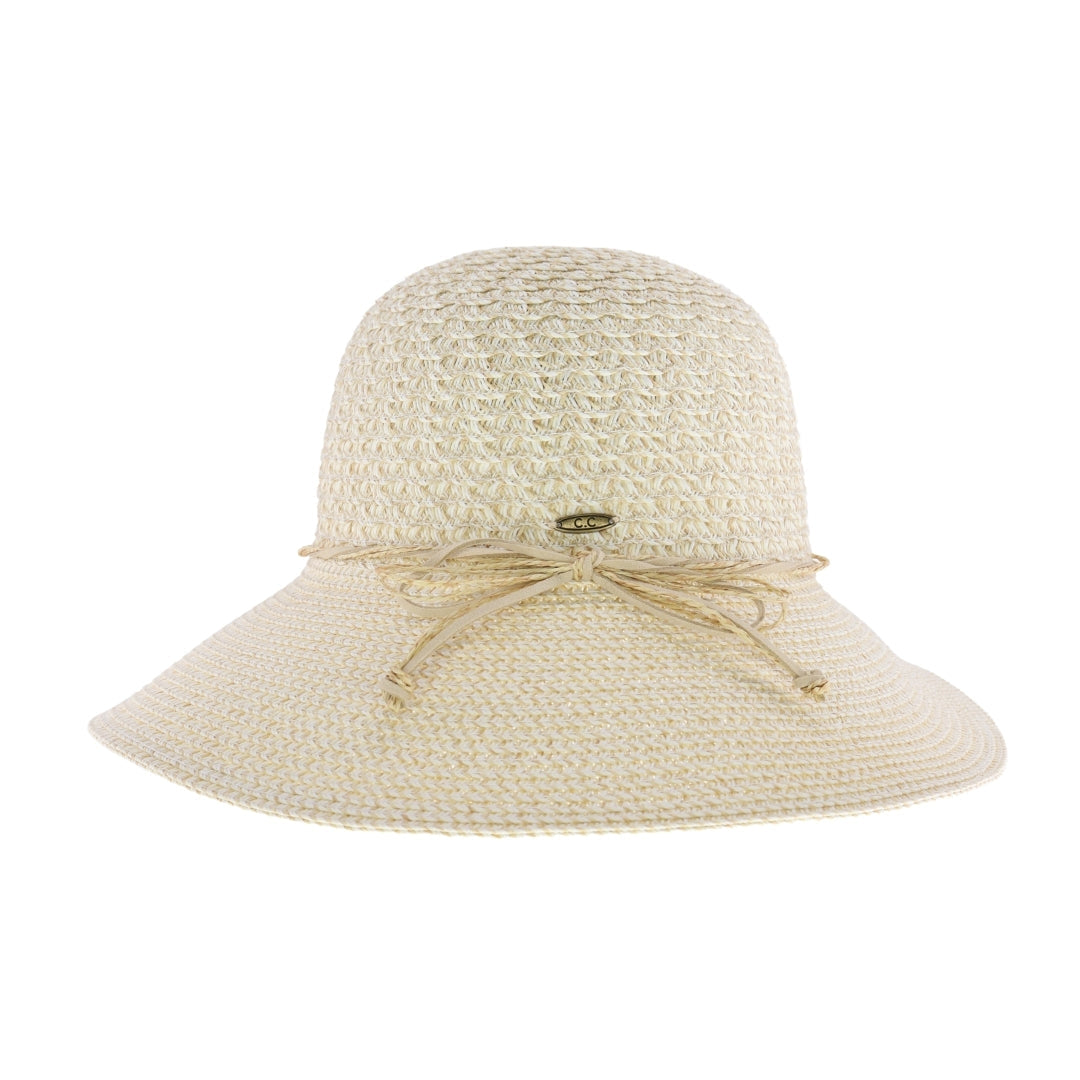 Two-Tone Heathered Cloche Hat