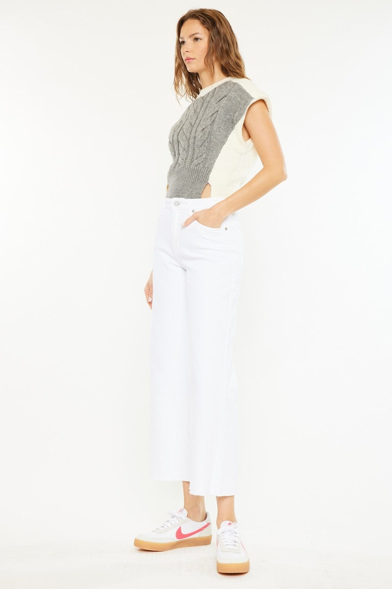 High Rise Crop Wide Leg Jeans
