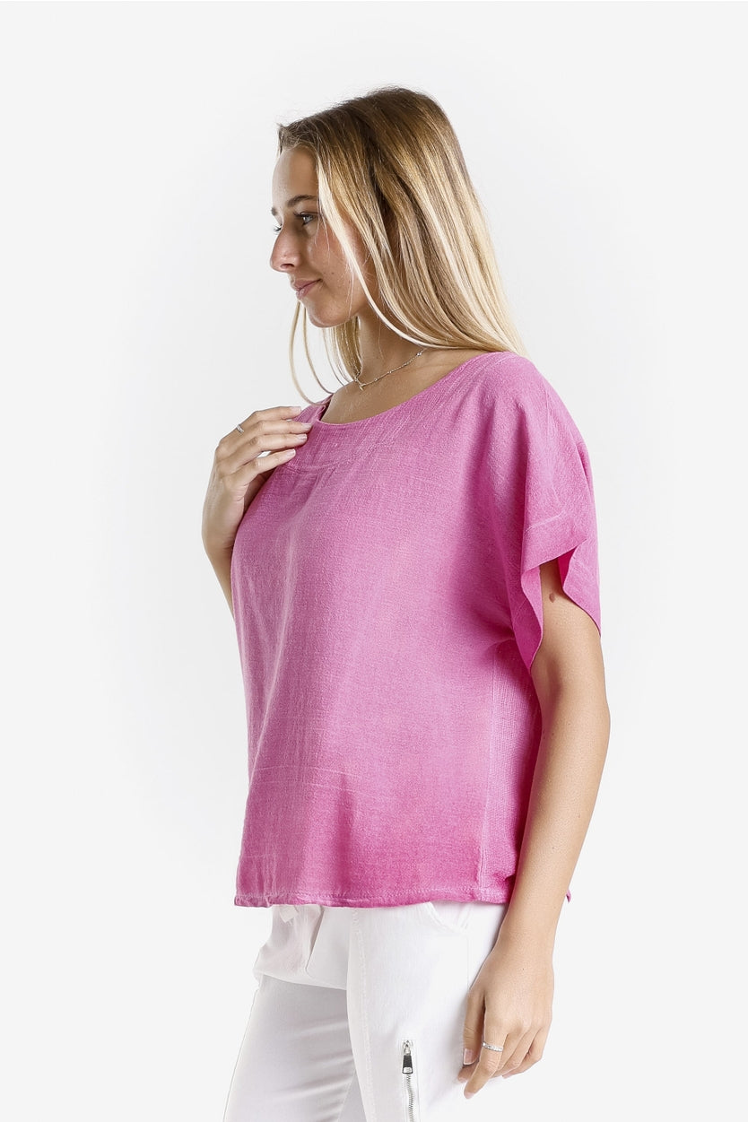 Gianna Short Sleeve Yoke Neck Top