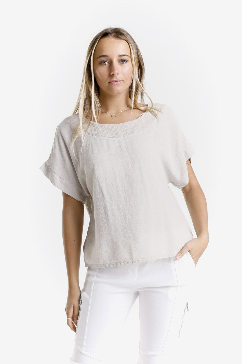 Gianna Short Sleeve Yoke Neck Top
