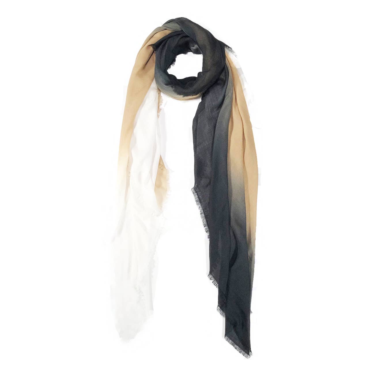 Vintage Dip Dye Scarf - Black/Gold