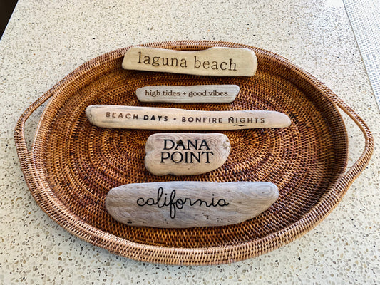 Engraved Driftwood Decorative Object