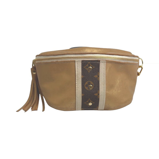 Beaudin Upcycled Louis Vuitton Belt Bag in Bronze Leather