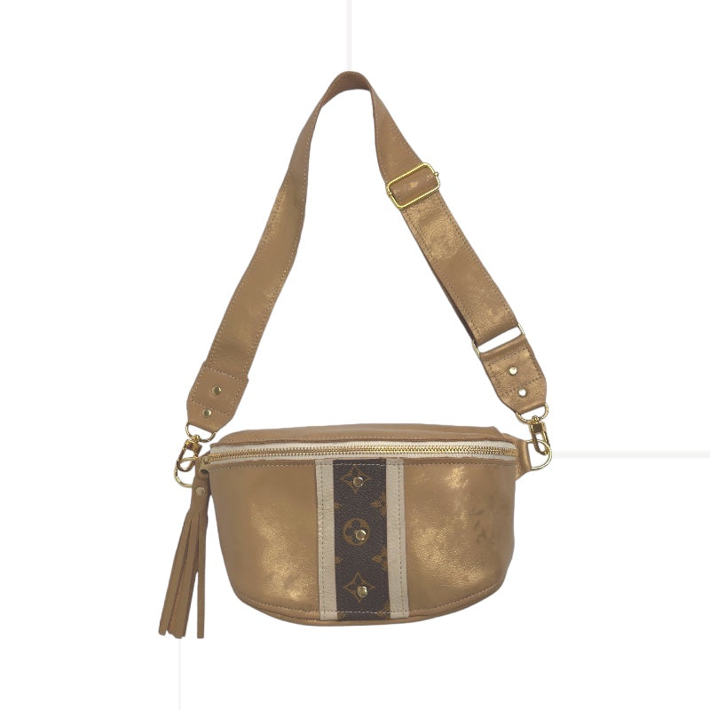Beaudin Upcycled Louis Vuitton Belt Bag in Bronze Leather