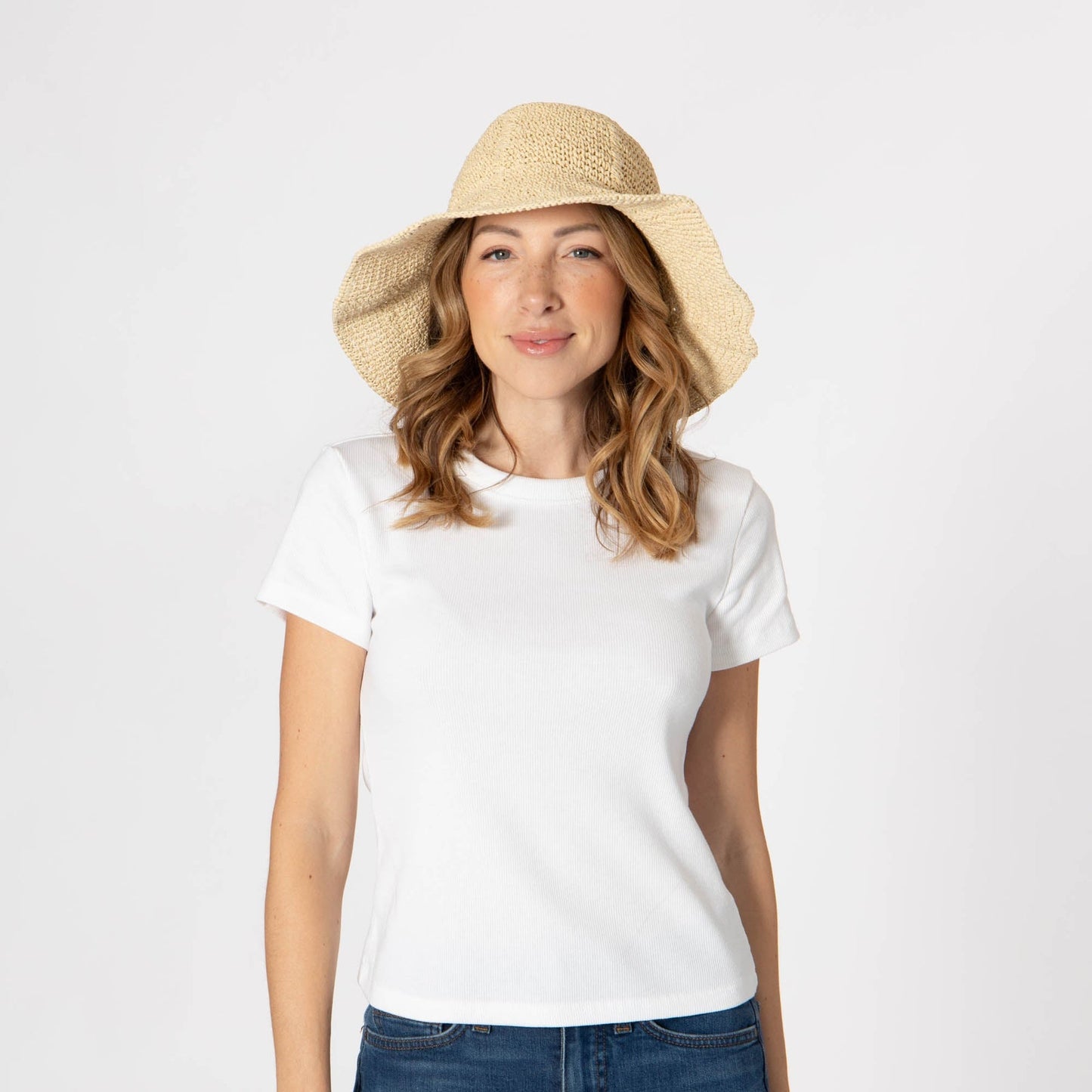 Women's Paper Crochet Floppy Bucket Hat