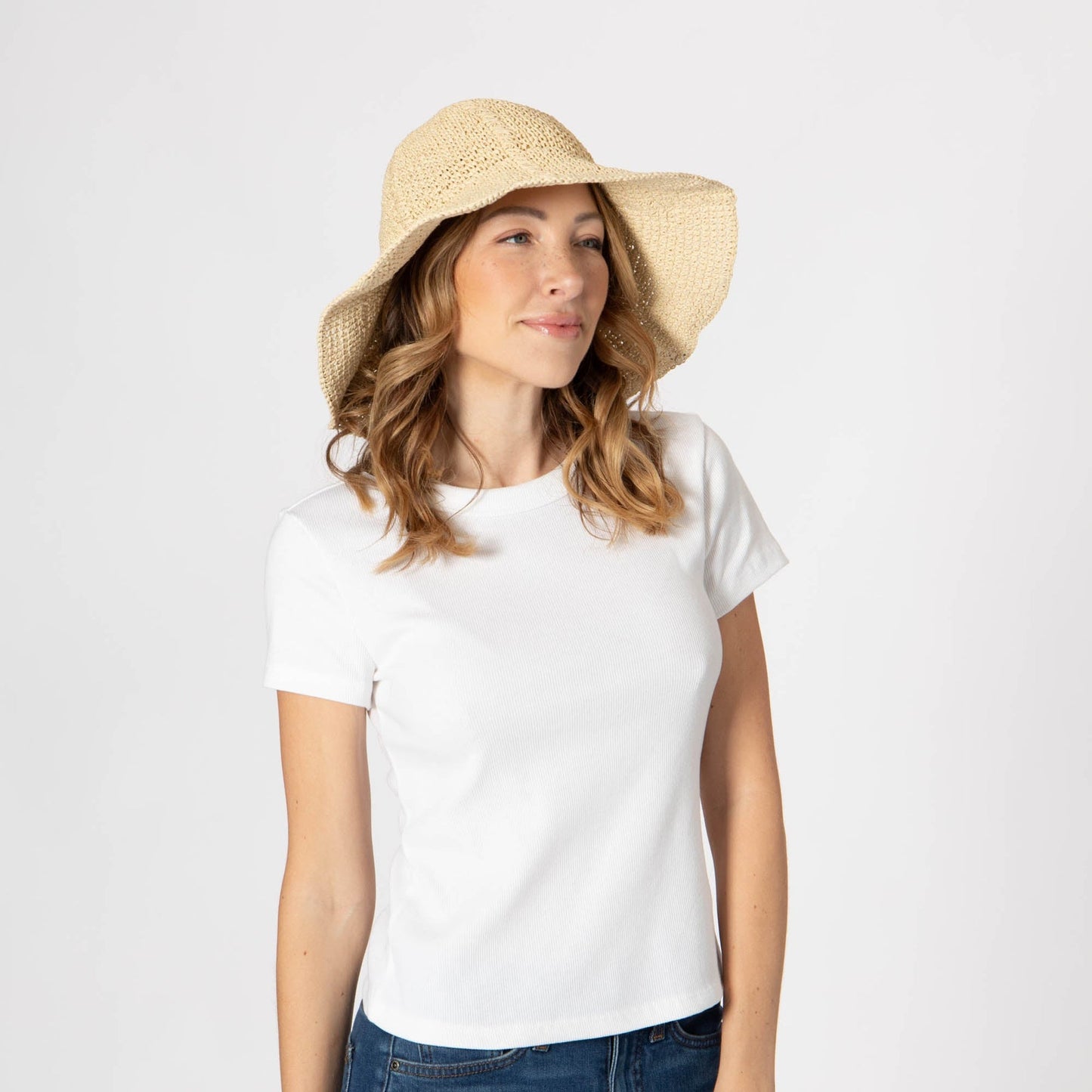 Women's Paper Crochet Floppy Bucket Hat