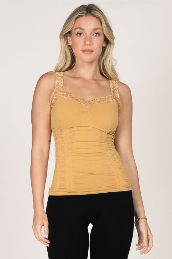 Seamless Laced Corset Cami - Assorted Colors