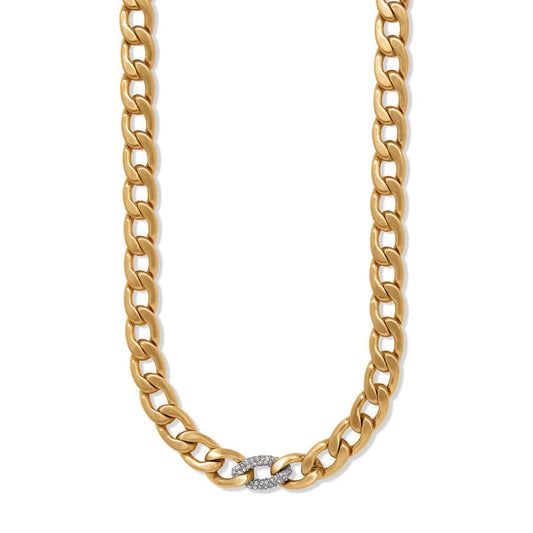 Brighton Cleo Pave Link Necklace - Gold