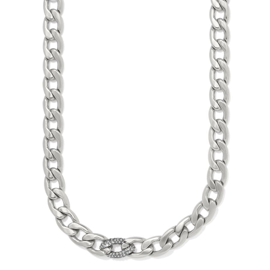 BRIGHTON CLEO PAVE LINK NECKLACE - Silver