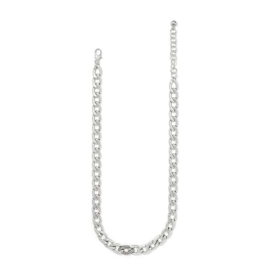 BRIGHTON CLEO PAVE LINK NECKLACE - Silver