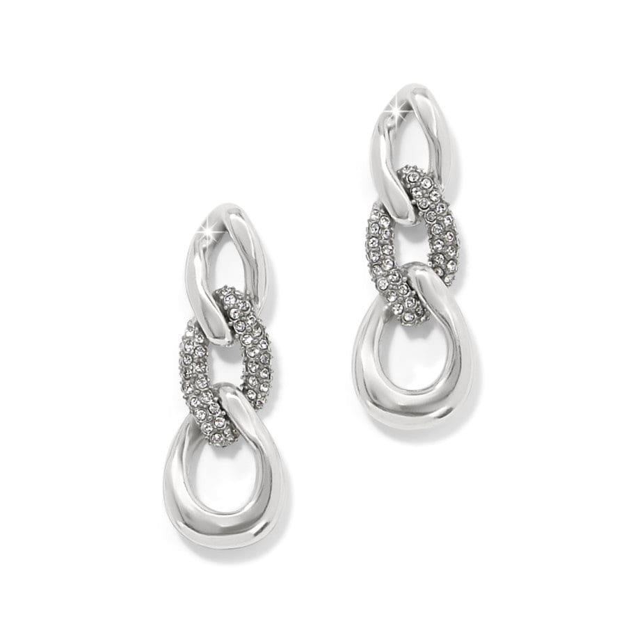 Brighton Cleo Pave Link Post Drop Earrings - Silver