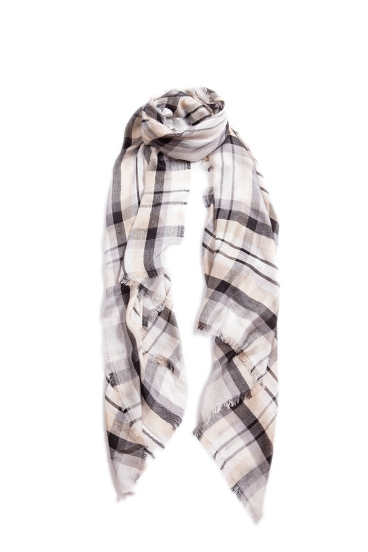 Scottish Plaid Scarf - Cloud