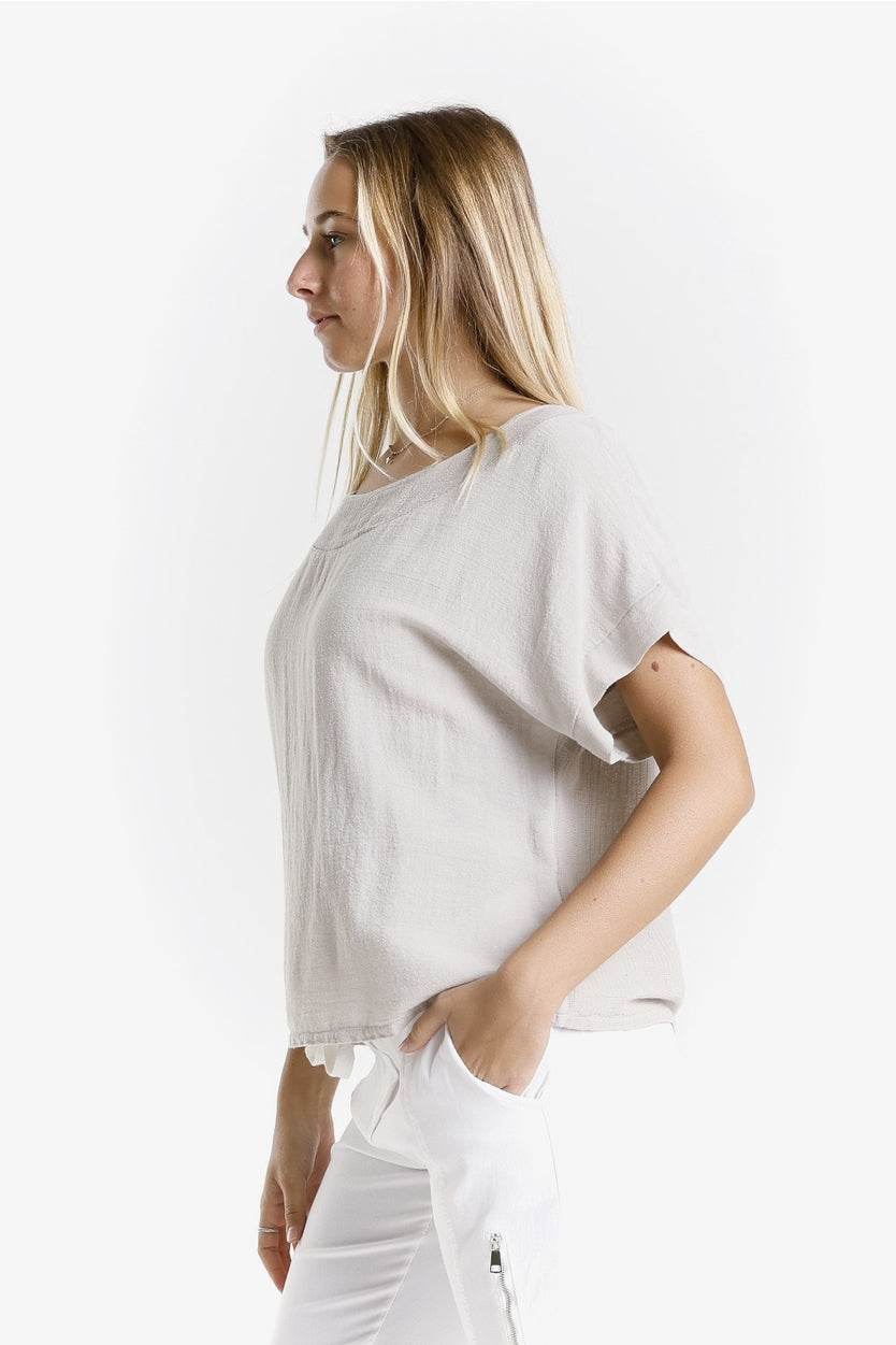 Gianna Short Sleeve Yoke Neck Top