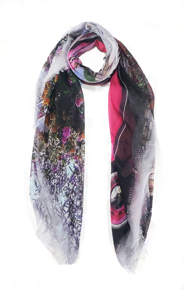 Vintage Artisan Scarf - Pink Bug