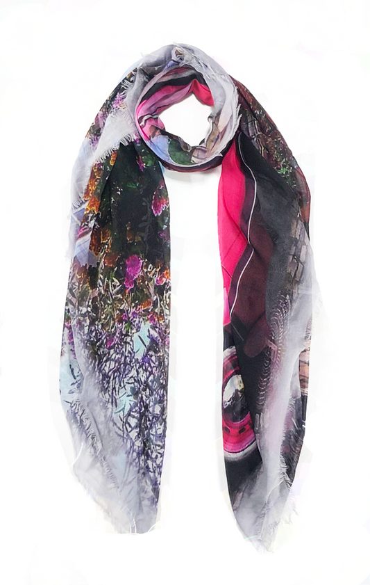 Vintage Artisan Scarf - Pink Bug