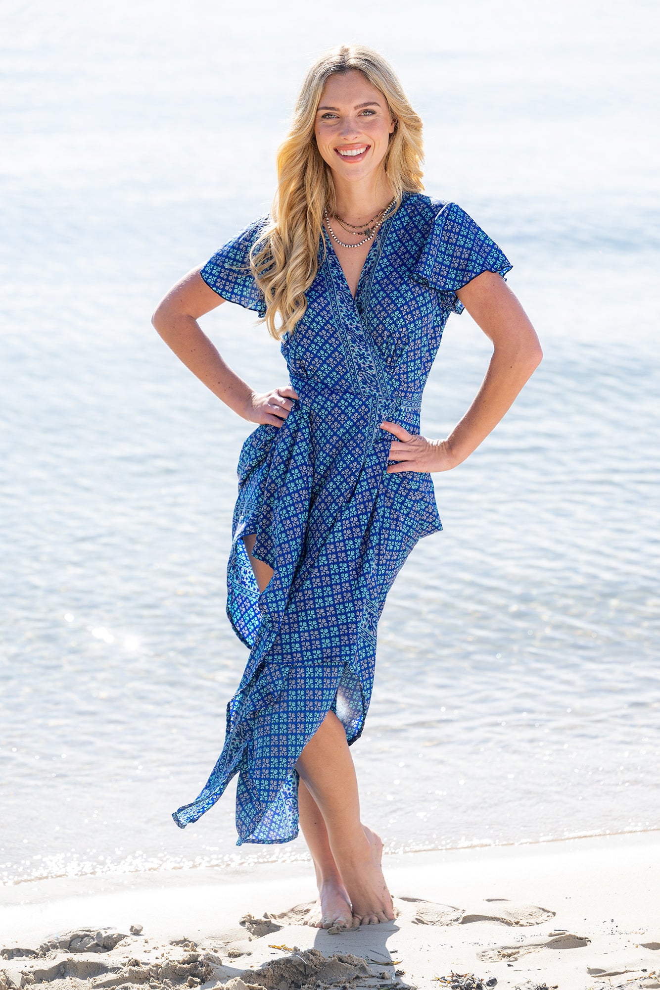 Short Sleeve Wrap Dress - Pirrin