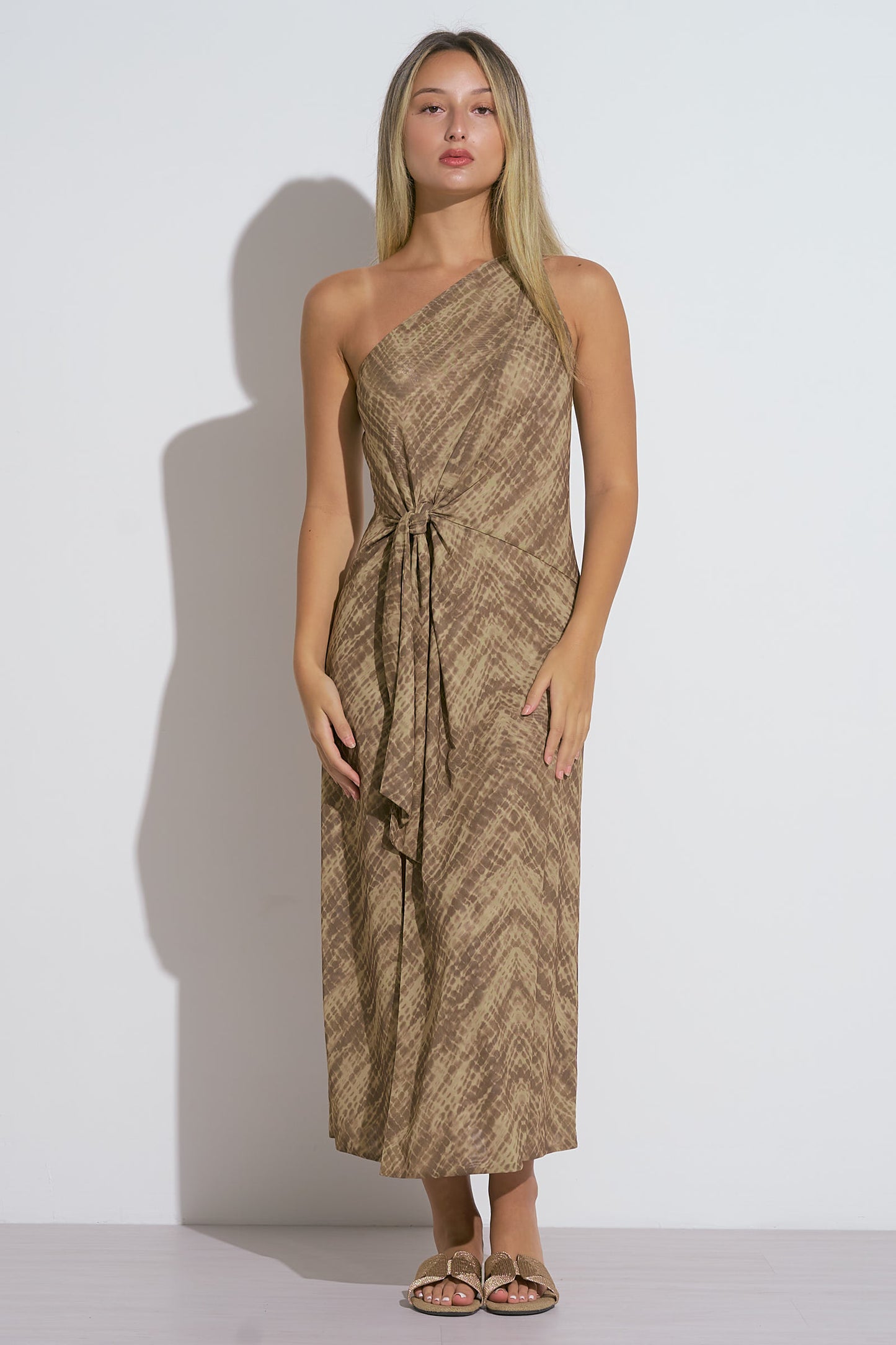 ONE SHOULDER MIDI DRESS