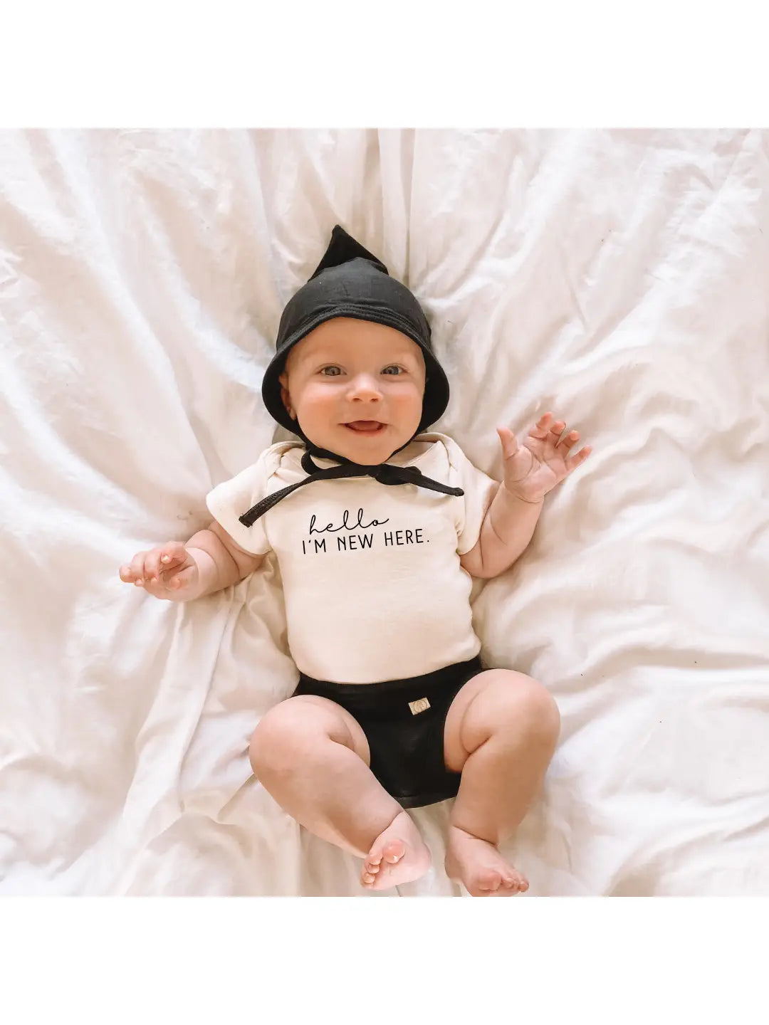 Hello I'm New Here Organic Cotton Onesie