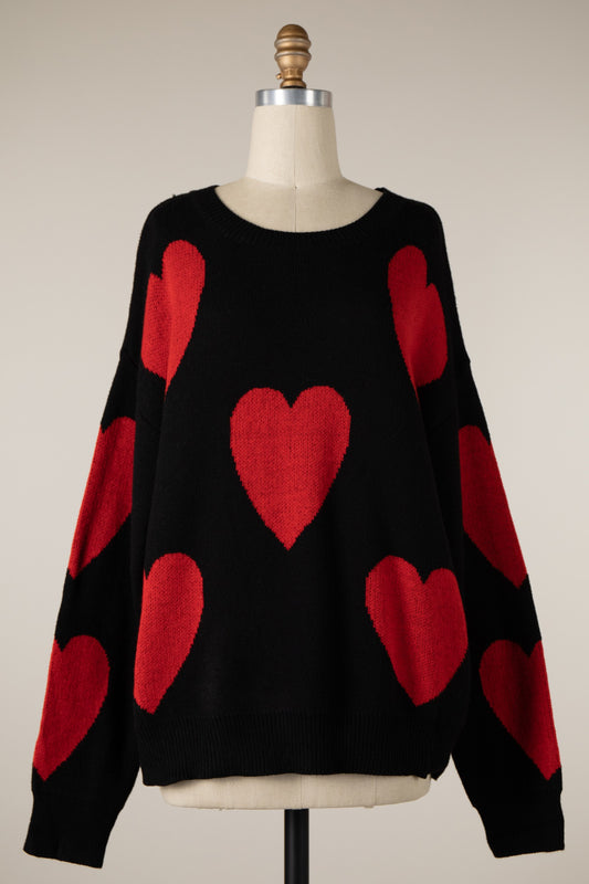 Heart Print Sweater