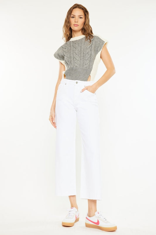 High Rise Crop Wide Leg Jeans