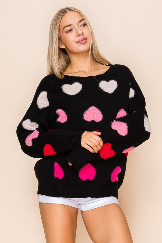 Miracle W8378 Heart Valentine Sweater