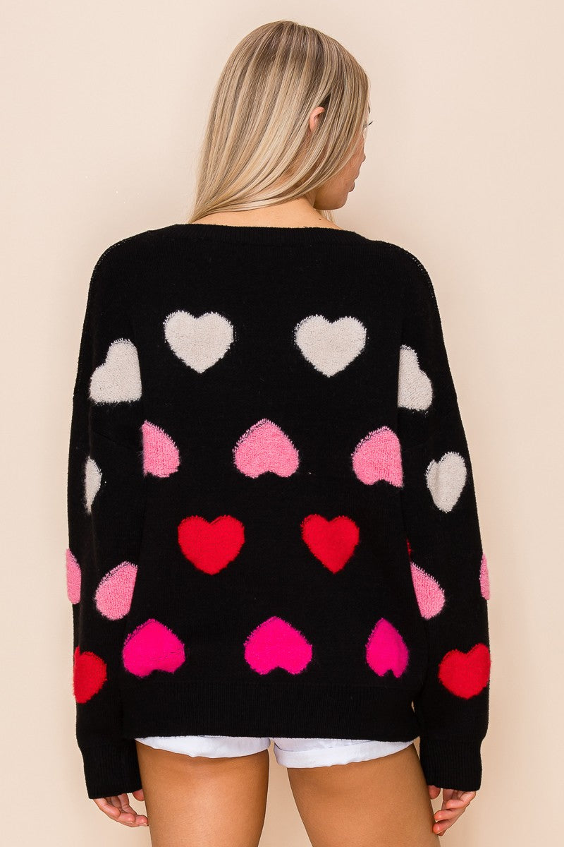 Miracle W8378 Heart Valentine Sweater