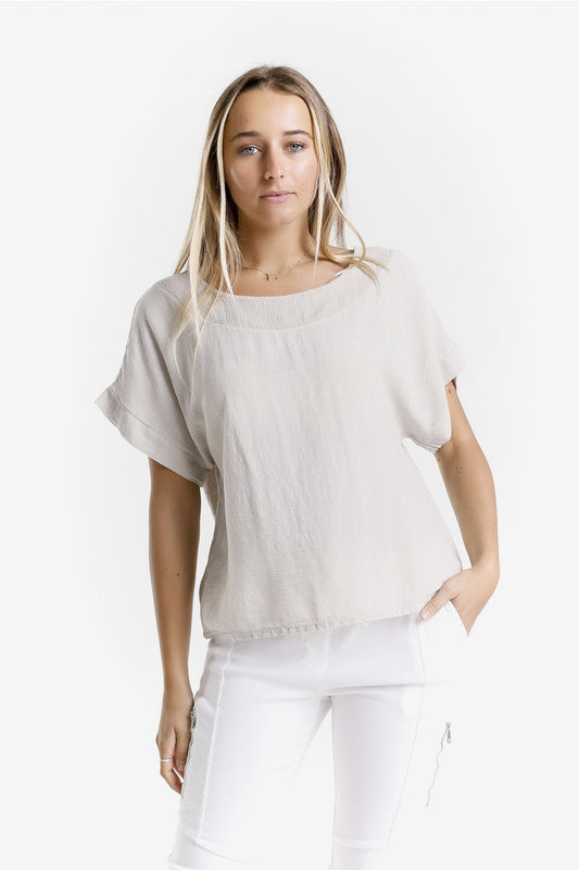 Gianna Short Sleeve Yoke Neck Top