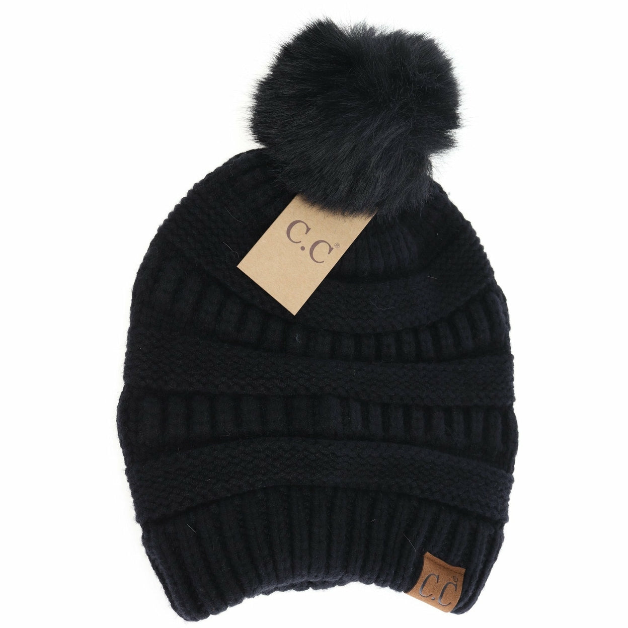 CC Beanie Super Soft Fur Pom Beanie