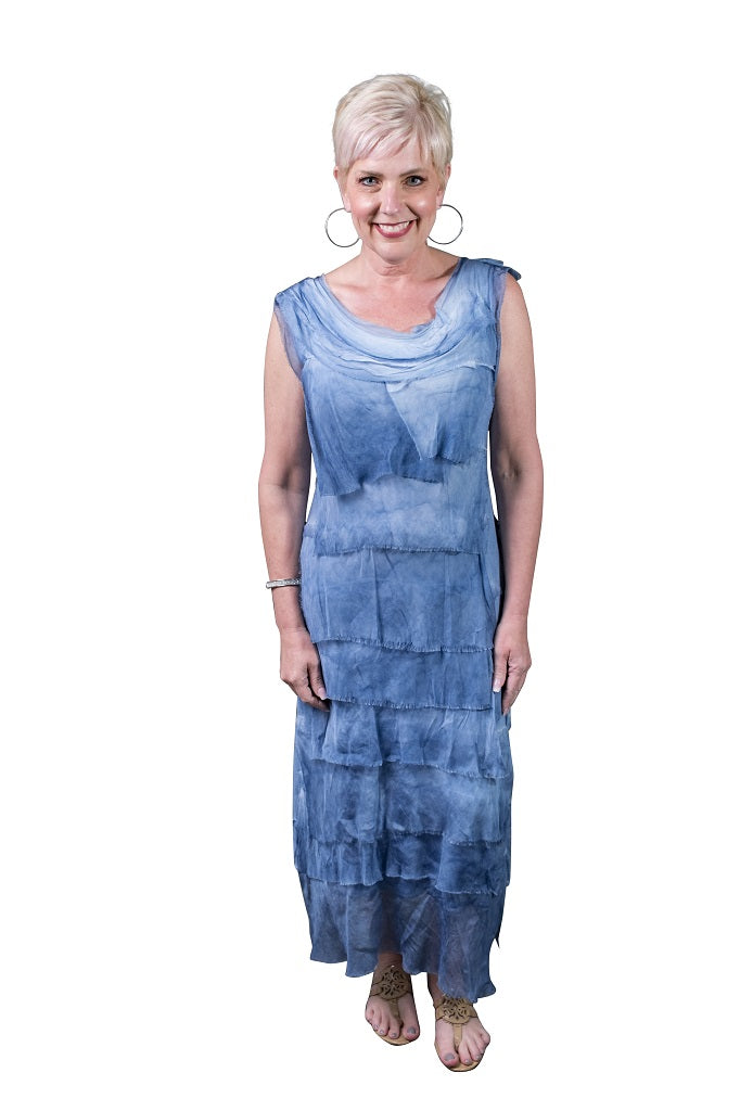 Silk Maxi Ruffle Dress