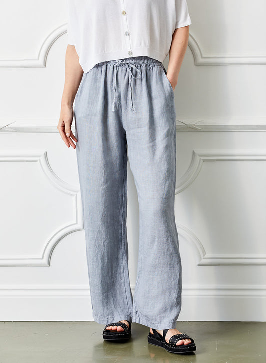 Drawstring Linen Palazzo Pant