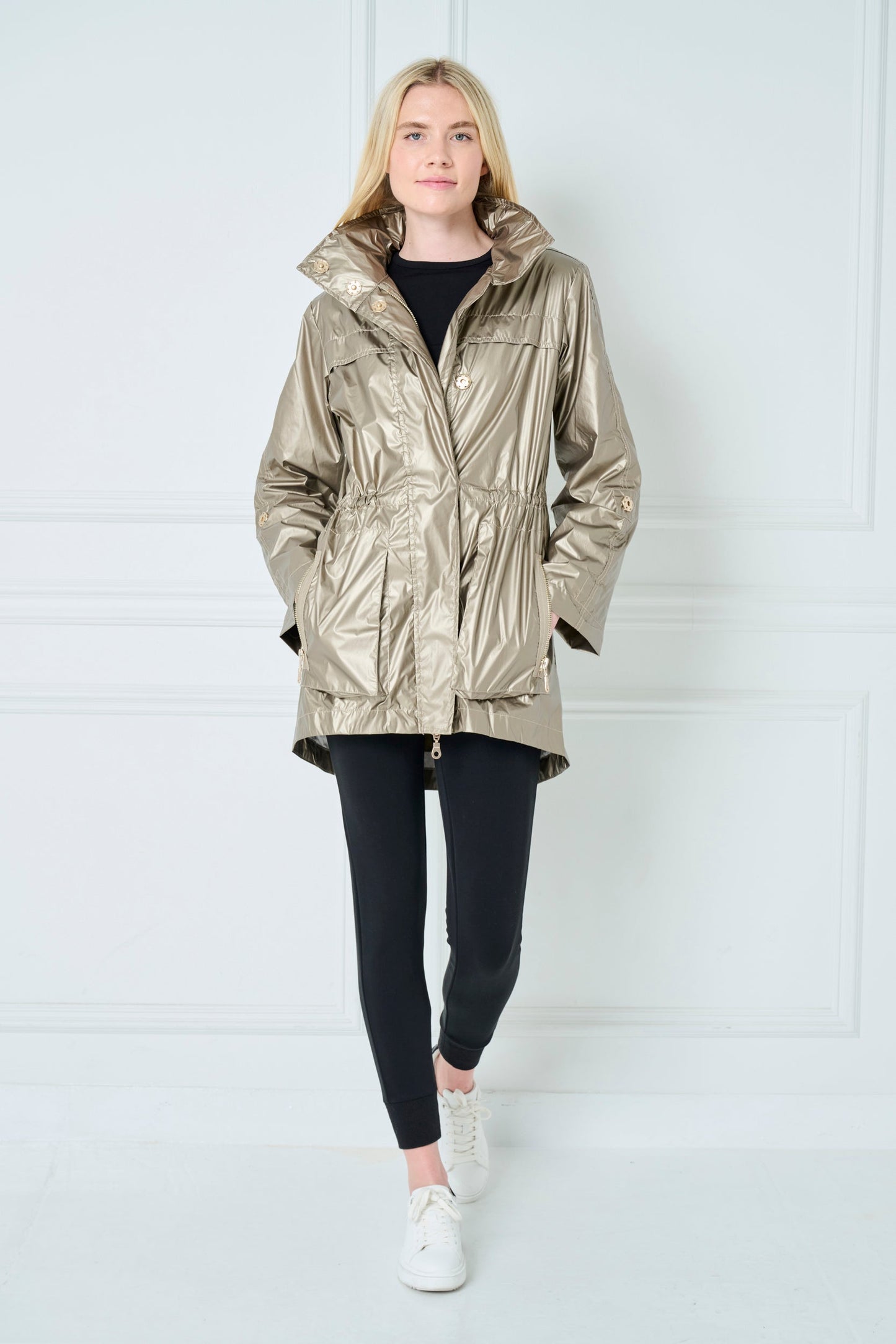 Anorak Water-Resistant Metallic Rain Jacket