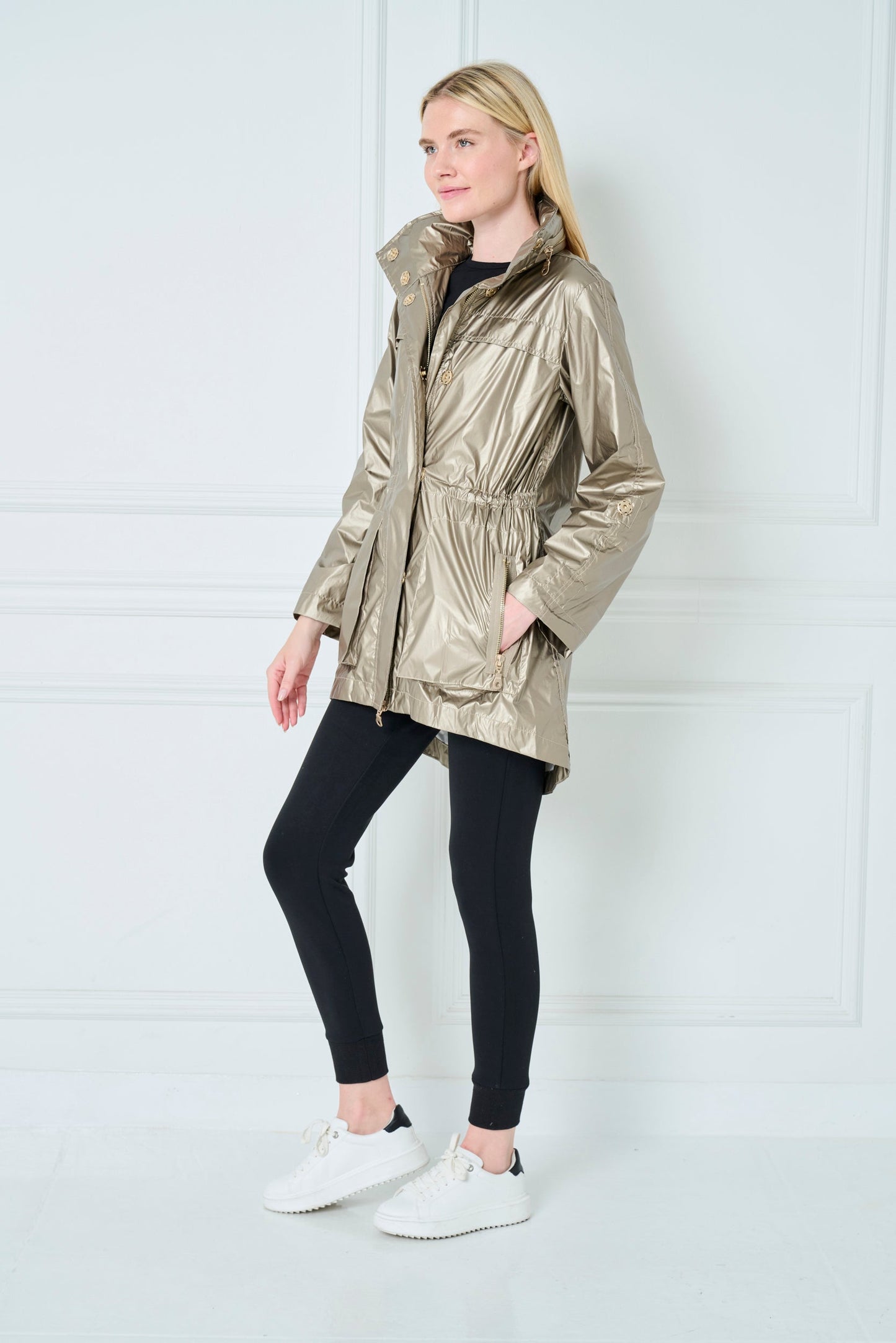 Anorak Water-Resistant Metallic Rain Jacket