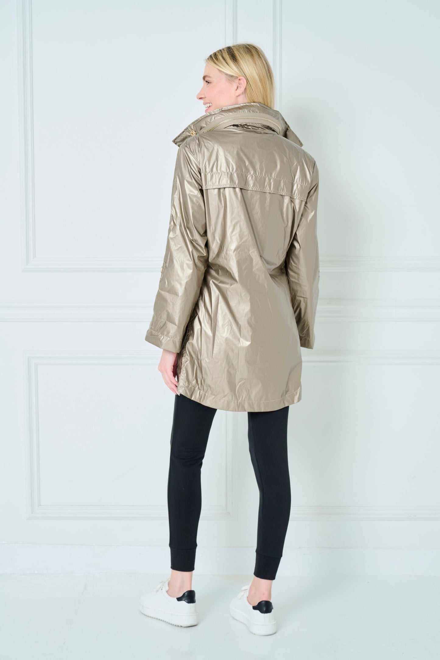 Anorak Water-Resistant Metallic Rain Jacket