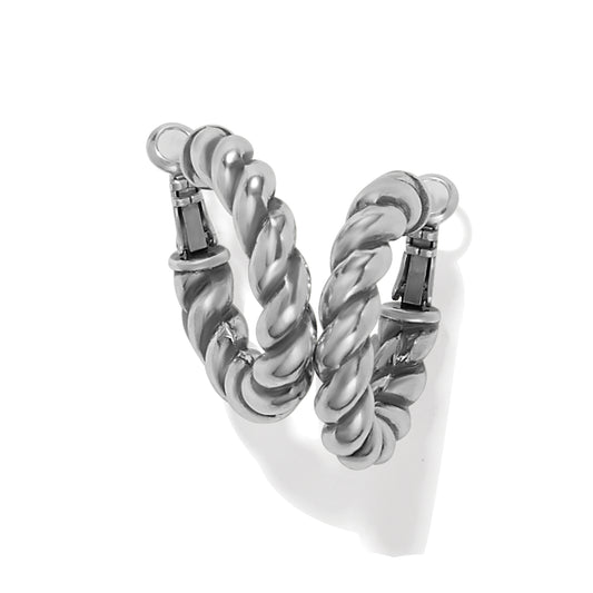 BRIGHTON Interlok Twist Medium Leverback Hoop Earrings