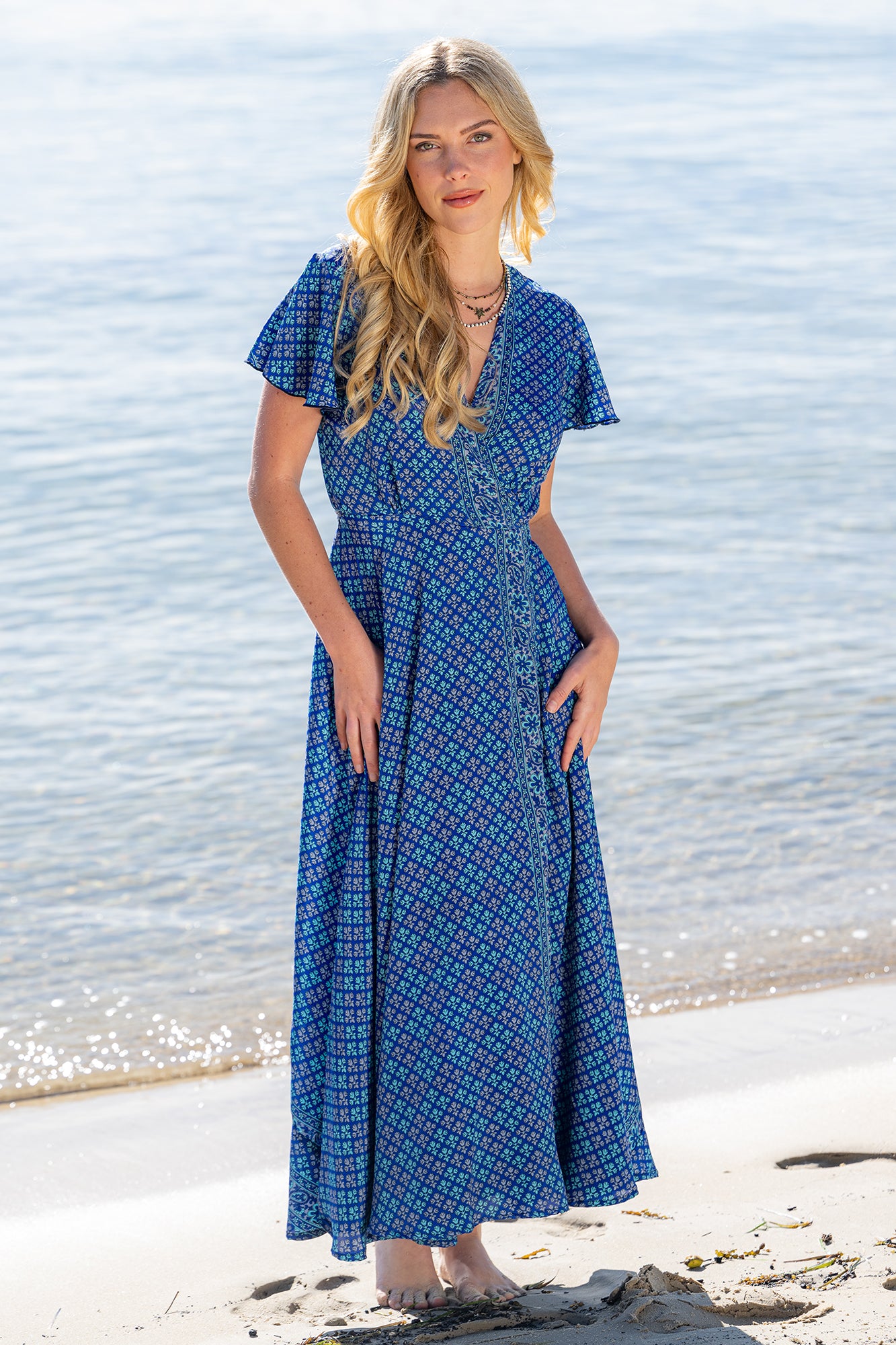 Short Sleeve Wrap Dress - Pirrin