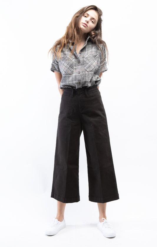Oat High-Rise Wide Leg Crop Pant